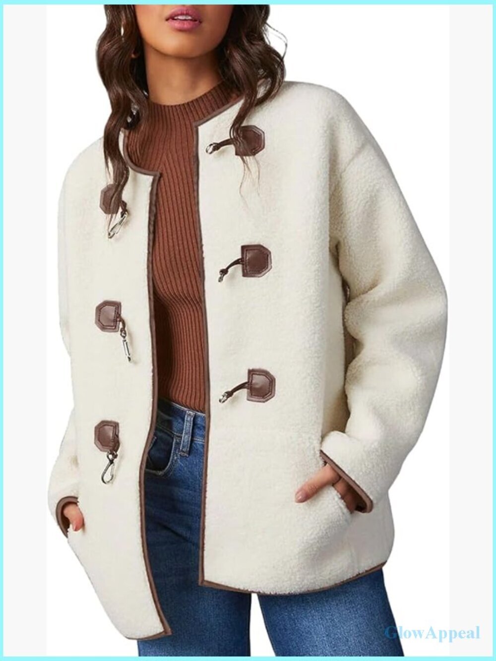 Oversized Sherpa Jacket Long Sleeve Button Front Faux Shearling Coat